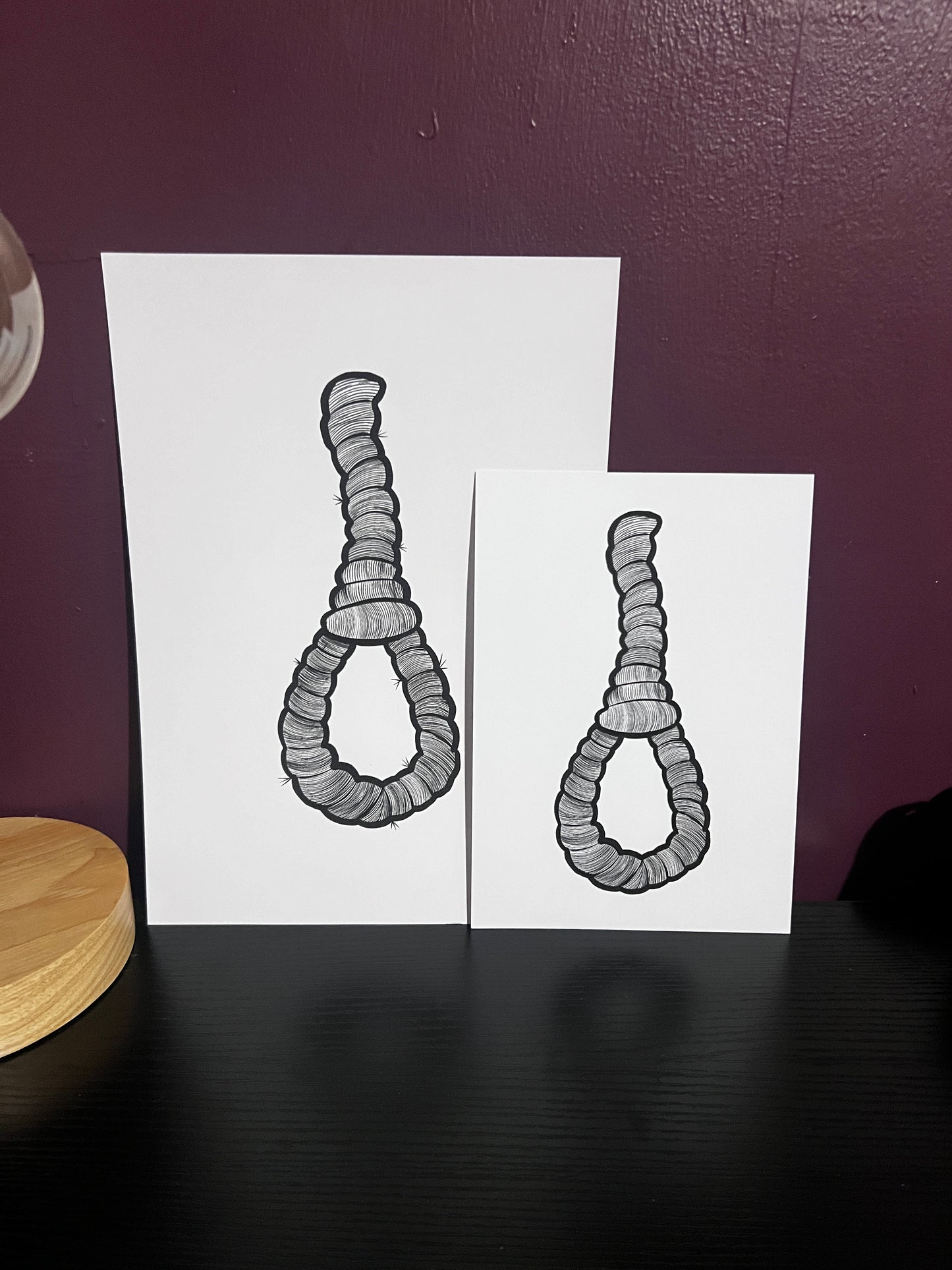 Black and White Gothic Noose Art Print